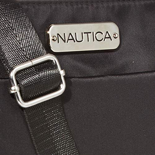 Nautica womens Diver Nylon Small Crossbody Bag Purse With Adjustable Shoulder Strap Cross Body, Black, One Size US