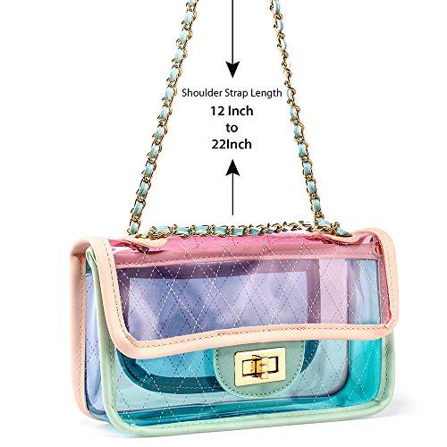 Oct17 Women Transparent PVC Plastic Cross body Durable Summer Shoulder Bag Clear Jelly Purse - Pink