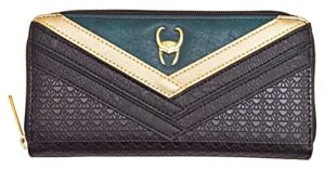 loungefly marvel loki cosplay faux leather zip wallet