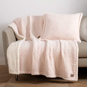 ugg ana knit throw blanket – plush oversized reversible accent blanket – 50” x 70” – shell