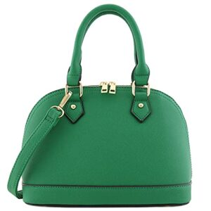 zip-around classic dome satchel (kelly green)