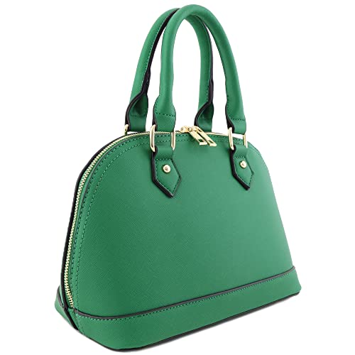 Zip-Around Classic Dome Satchel (Kelly Green)