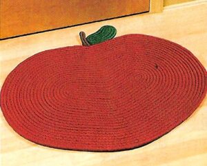 apple design braided area rug – 30″ x 25″