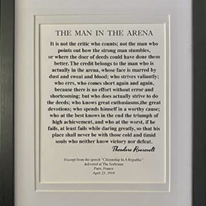 Motivational Quote. The Man In The Arena by Theodore Roosevelt on 11x14 Archival Parchment