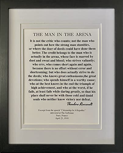 Motivational Quote. The Man In The Arena by Theodore Roosevelt on 11x14 Archival Parchment