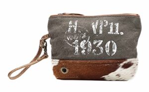 myra bag vintage 1930 upcycled canvas wristlet bag s-1144