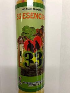 33 essences (33 esencias) 7 day prepared scented candle in glass