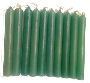 pine pentagram pack of 20 wicca magic ritual small mini spell chime candles for pagan and witchcraft altars (green)