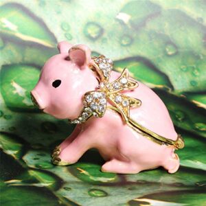 Waltz&F Handcrafted Pewter Trinket Box Jeweled New Lovely Pig Jewelry Box