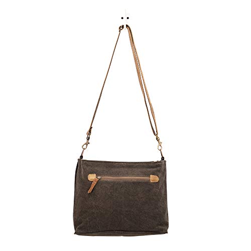 Myra Bag Cerulean Upcycled Canvas & Cowhide Shoulder Bag S-1431