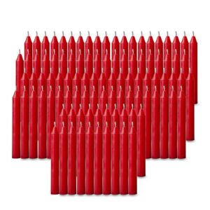 100 pcs bulk red candles for christmas tree – angel chime decorations – christmas pyramids carousel – 4 inch x 1/2 inch diameter – 1.5 hour burn time.unscented