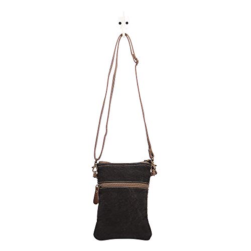 Myra Bag Leafy Upcycled Canvas & Leather Crossbody Bag S-1466