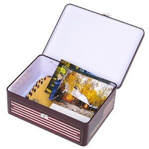 MyGift Decorative Storage Box, Retro Style American Flag Tin Metal Keepsake Box with Lid and Padlock