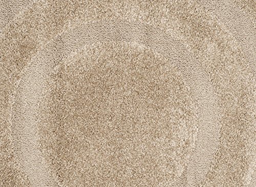 SAFAVIEH Florida Shag Collection 4' Round Beige / Beige SG454 Border Non-Shedding Living Room Bedroom Dining Room Entryway Plush 1.2-inch Thick Area Rug