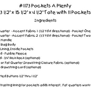 Whistlepig Creek Productions 1173 Pattern Pockets a Plenty