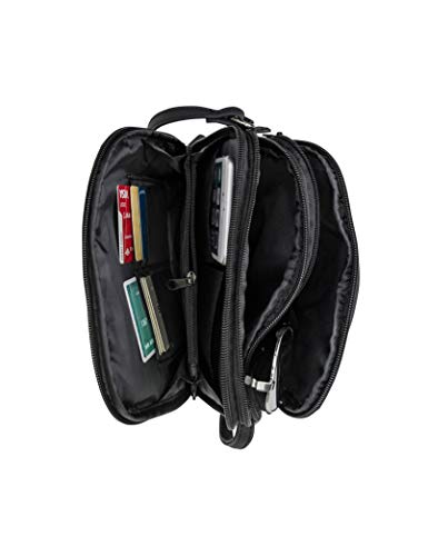 MultiSac womens Multisac North South Mini Zip Around Crossbody Bag Cross Body, Black, One Size US