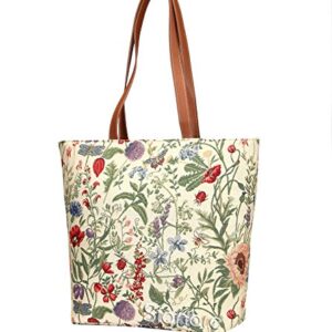 Signare Tapestry Shoulder Bag Tote Bag for Women with Sunflower Butterfly Dragonfly (SHOU-MGD)