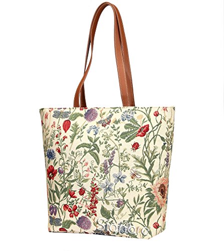 Signare Tapestry Shoulder Bag Tote Bag for Women with Sunflower Butterfly Dragonfly (SHOU-MGD)