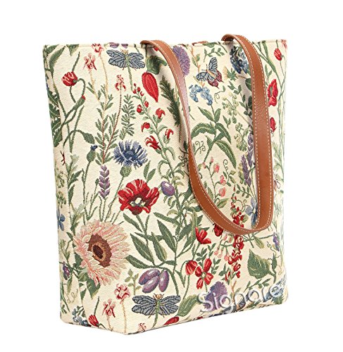 Signare Tapestry Shoulder Bag Tote Bag for Women with Sunflower Butterfly Dragonfly (SHOU-MGD)