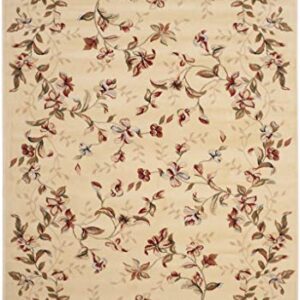 SAFAVIEH Lyndhurst Collection 5'3" x 7'6" Beige LNH325A Traditional Floral Non-Shedding Living Room Bedroom Dining Home Office Area Rug