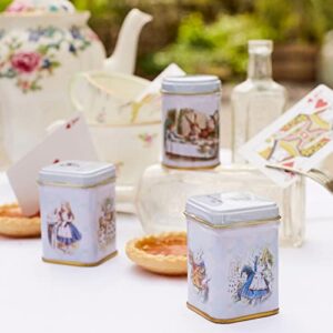 Alice in Wonderland 3x Mini Tea Tins with Assorted English Loose Leaf Tea