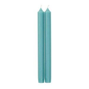 caspari straight taper candles in turquoise – 2 per package