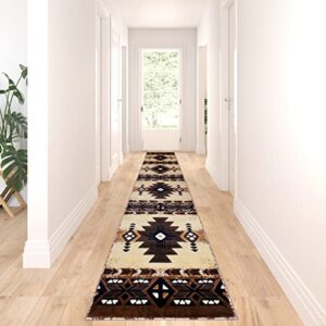 concord global trading south west native american long runner area rug design c318 berber (32 inch x 15 feet 6 inch)