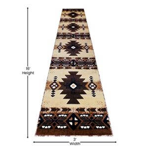 Concord Global Trading South West Native American Long Runner Area Rug Design C318 Berber (32 Inch X 15 Feet 6 Inch)