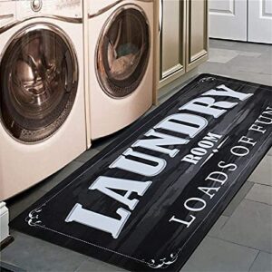 abreeze laundry room rug 20×59 load of fun rug floor mat for washroom mudroom rubber runner farmhouse large laundry rug mat washer and dryer carpet black laundry room decor and accessories
