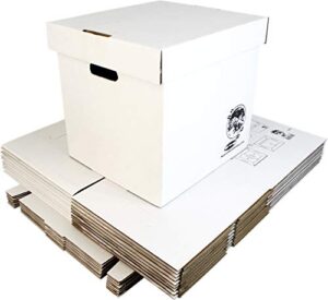 12″ vinyl record storage box – sturdy cardboard with removable lid – holds up to 90 records or laser discs – set of 10 boxes #12bc13