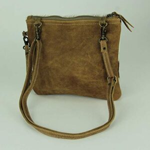 Myra Bag White & Brown Cowhide Shade Bag S-1171