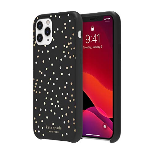 Kate Spade New York Disco Dots Case for iPhone 11 Pro - Soft Touch Protective Hardshell Black