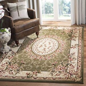 safavieh lyndhurst collection 4′ x 6′ sage / ivory lnh328b traditional european medallion non-shedding living room bedroom accent rug