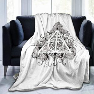 hallows black white flannel fleece throw blanket super soft and warm fuzzy plush cozy luxury bed blankets 80x60 inch