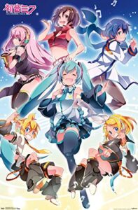 trends international hatsune miku – group wall poster, 22.375″ x 34″, unframed version