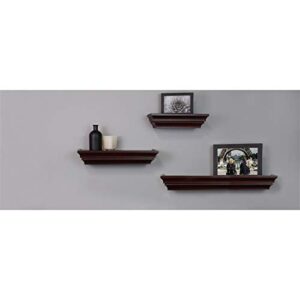 Pemberly Row Traditional Madison Shelves Set of 3 Espresso Engineered Wood