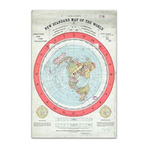 asenart flat retro earth map – gleason’s new standard map of the world poster waterproof canvas print no frame-12 x18