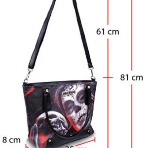 Liquorbrand Eternal Shoulder Tote Bag and Coin Purse Handbag & Zipper Pouch | Sugar Skull Dia De Los Muertos Dark Gothic Design