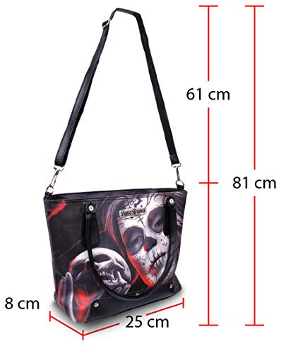 Liquorbrand Eternal Shoulder Tote Bag and Coin Purse Handbag & Zipper Pouch | Sugar Skull Dia De Los Muertos Dark Gothic Design