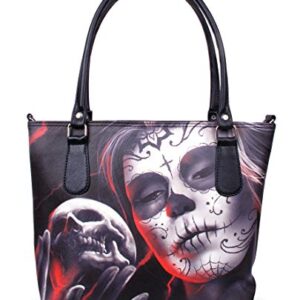 Liquorbrand Eternal Shoulder Tote Bag and Coin Purse Handbag & Zipper Pouch | Sugar Skull Dia De Los Muertos Dark Gothic Design