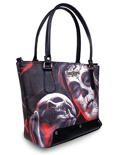 Liquorbrand Eternal Shoulder Tote Bag and Coin Purse Handbag & Zipper Pouch | Sugar Skull Dia De Los Muertos Dark Gothic Design