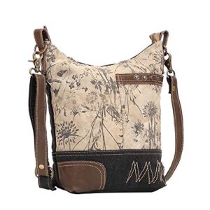 Myra Bag Solidaster Upcycled Canvas & Leather Shoulder Bag S-1525