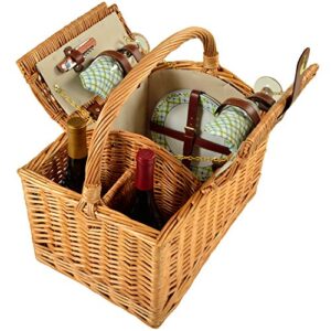 picnic at ascot vineyard willow picnic basket with service for 2 – gazebo