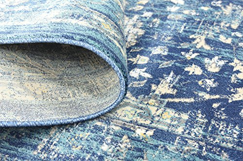 Unique Loom Oslo Collection Traditional Botanical Navy Blue Area Rug (6' x 9')