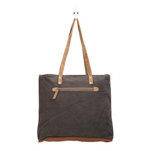 Myra Bag Sunburned Upcycled Canvas & Cowhide Tote Bag S-1468