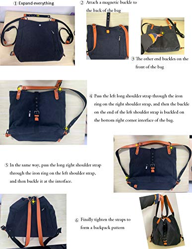 Chikencall® 3 ways Women Canvas Purses Handbags Totes Shoulder Bag Backpack Hobo (Brown)