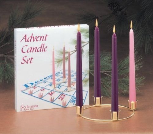 Biedermann & Sons Advent Candle Set, Ring and 4 Candles