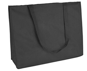 dalix 20″ extra large reuseable eco-friendly recycled material tote bag in black