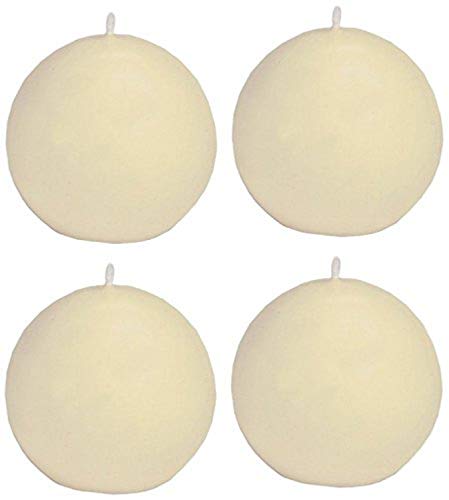 Biedermann & Sons Round-Shaped 2-3/8-Inch Diameter Ball Candles, Set of 4, Champagne