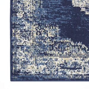 Nourison Grafix Navy Blue 5'3" x 7'3" Persian Area -Rug, Modern, Easy -Cleaning, Non Shedding, Bed Room, Living Room, Dining Room, Kitchen (5x7)